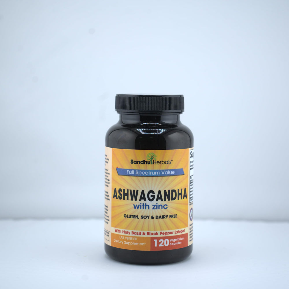 USA-packaged SANDHUHERBALS Ashwagandha bottle ready for use