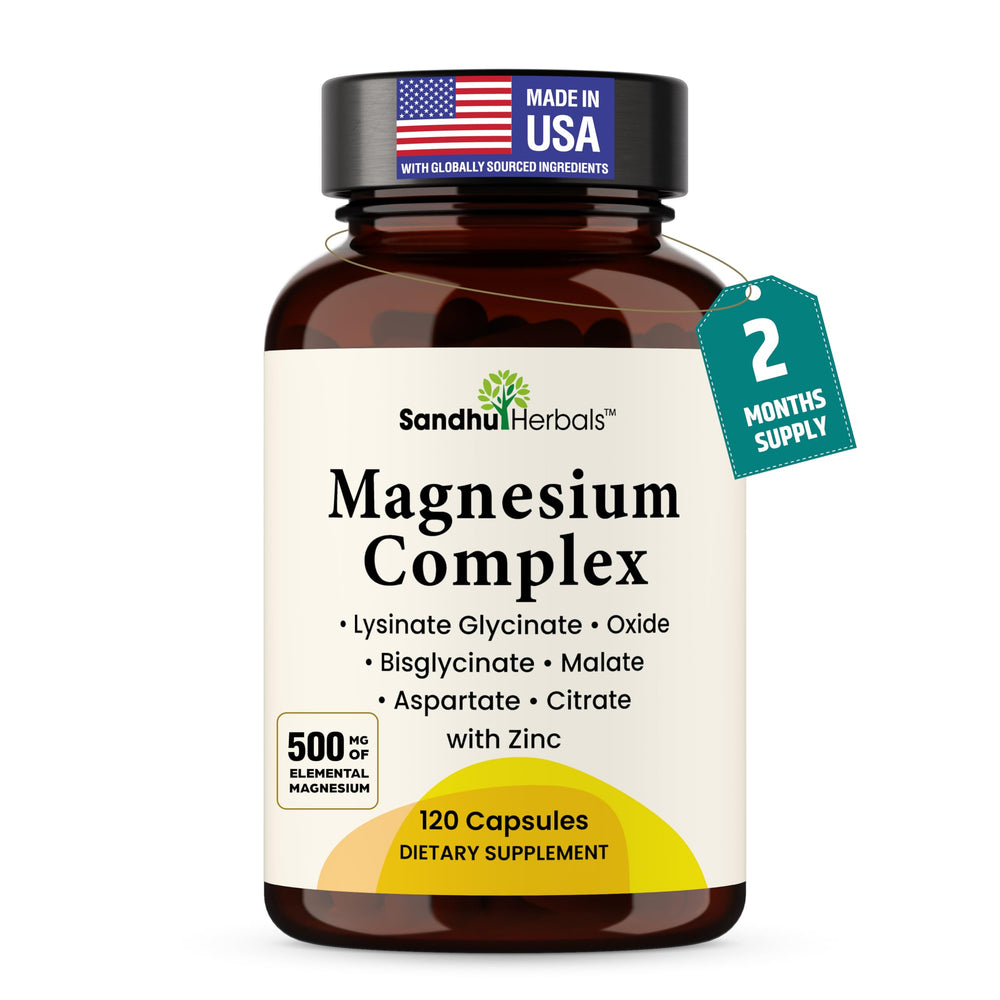 SandhuHerbals Complete Magnesium Complex bottle front view highlighting product identity