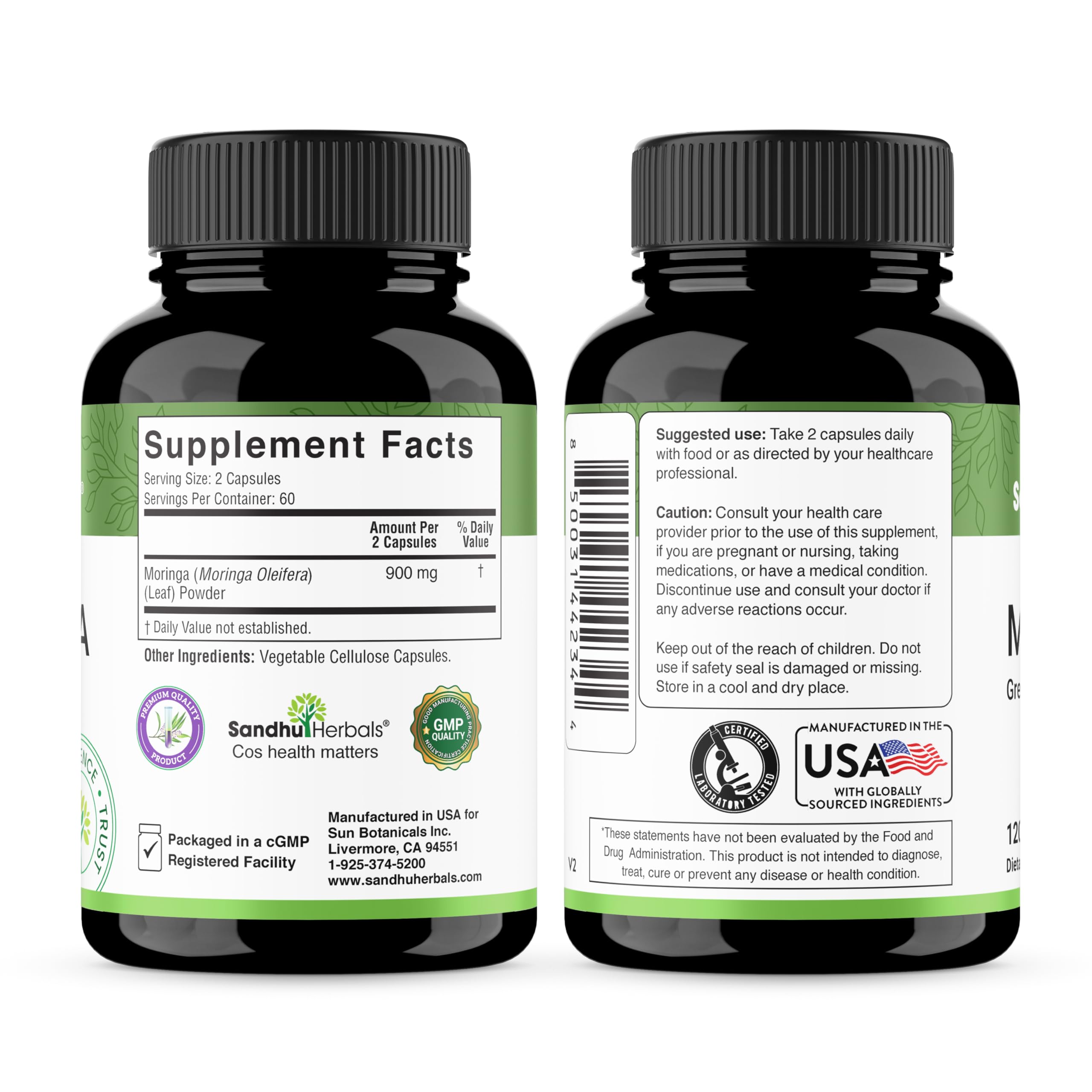 Pouring Sandhu Herbals Moringa capsules for easy daily intake.