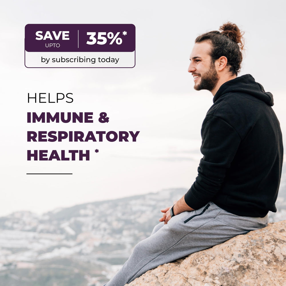 Sandhu's elderberry bottle with 120 capsules offering a two-month supply.