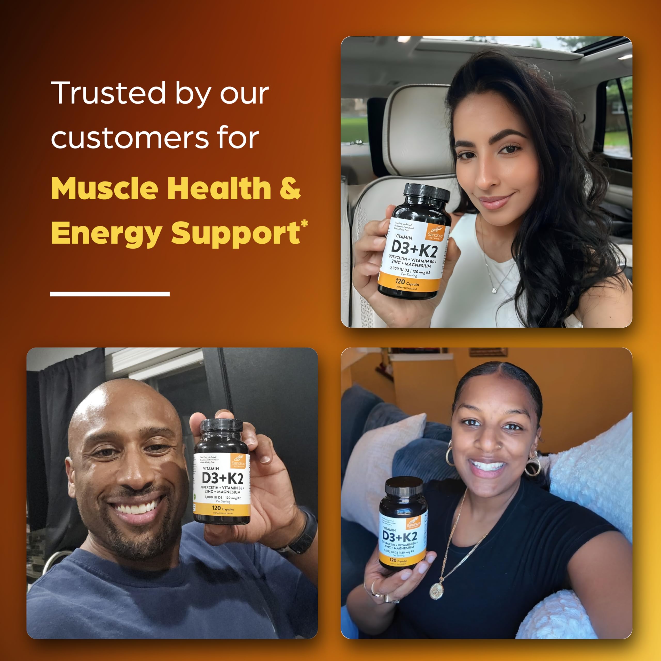 Sandhu's D3K2 capsules in a gym setting suggesting daily use