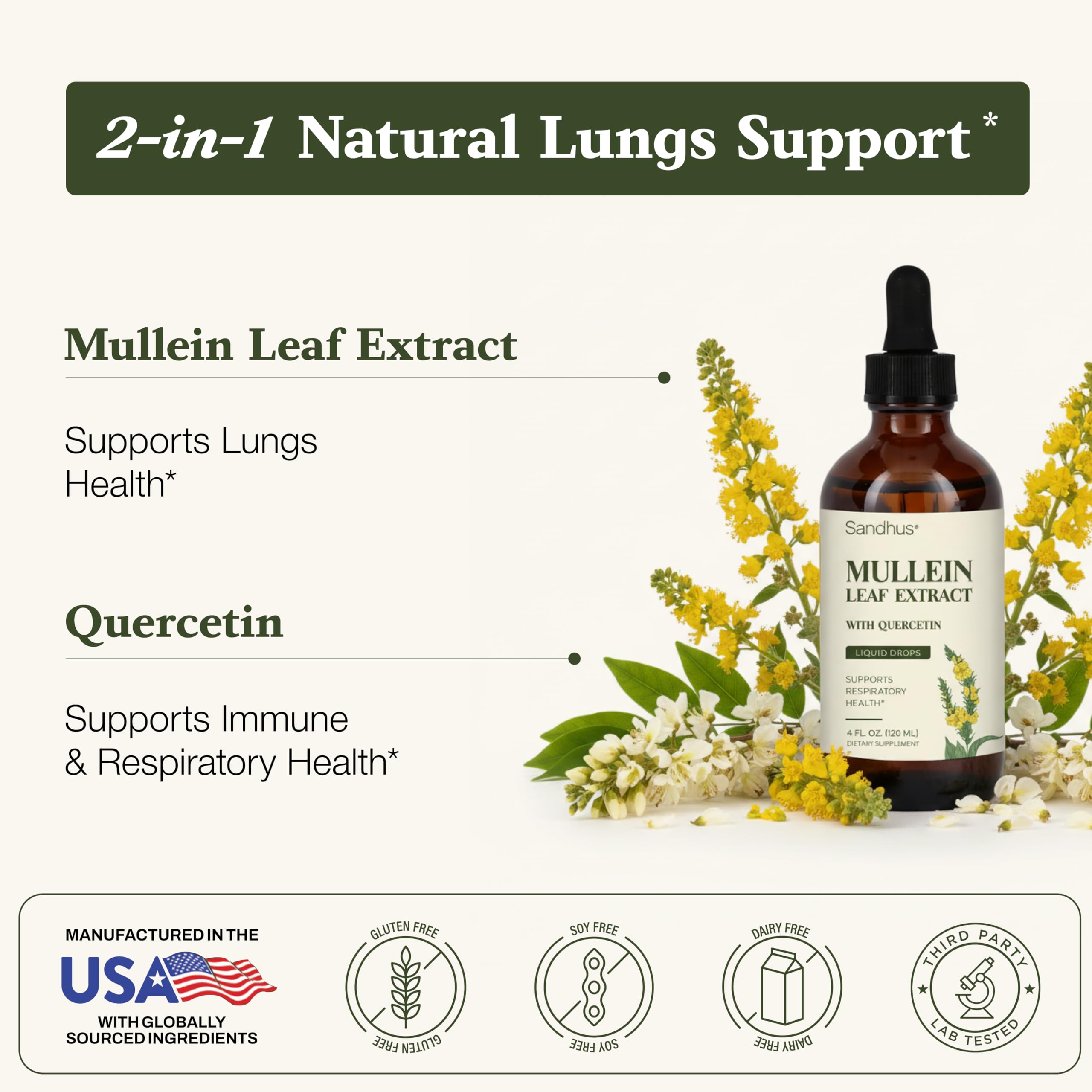 Sandhu's Mullein Drops bottle-with-dropper for easy dosing