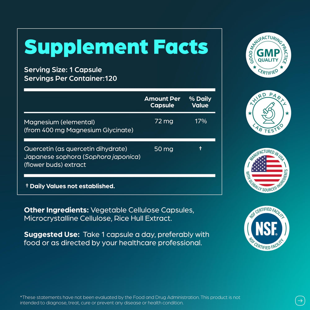 NSF-certified facility icon signals strict manufacturing standards.