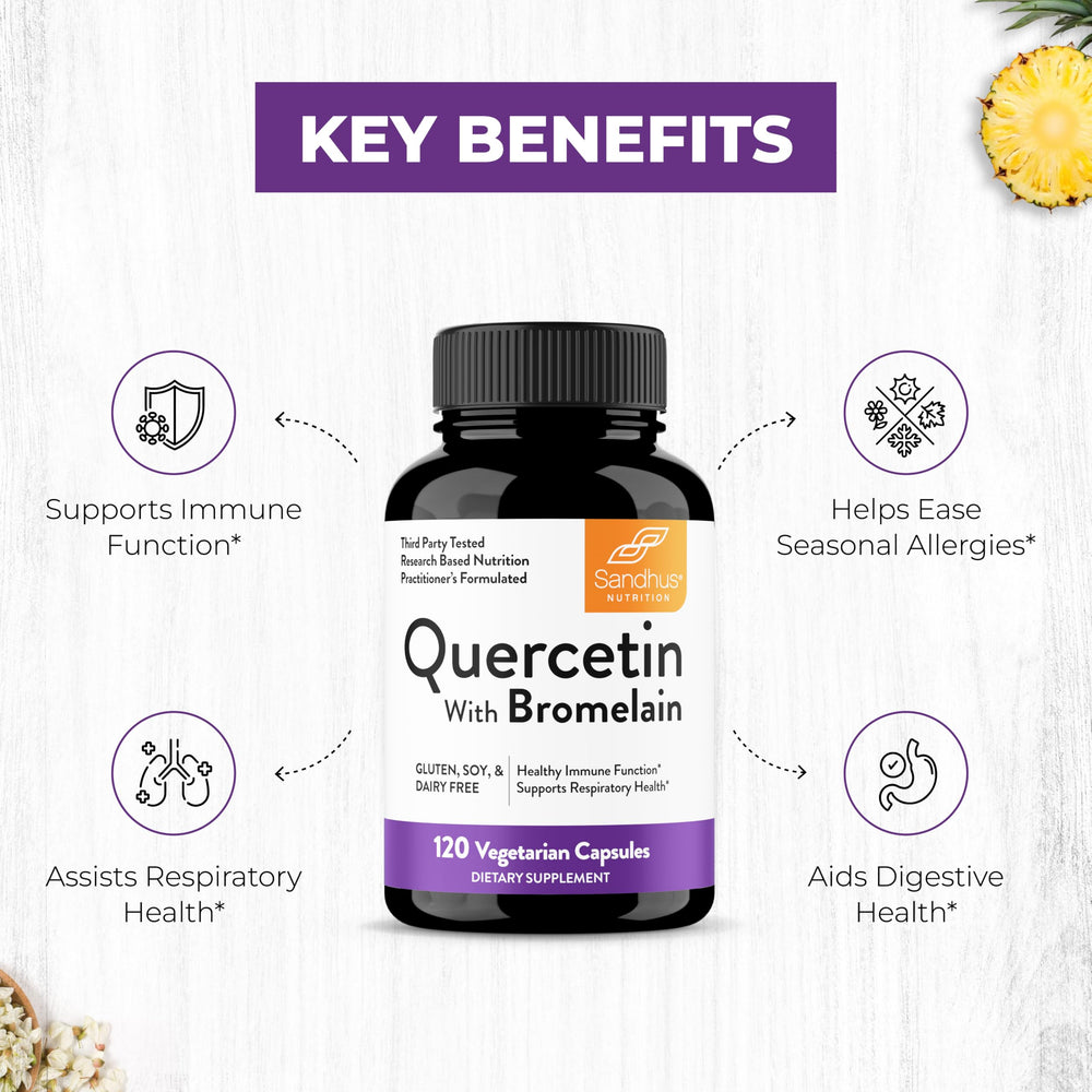 California NSF-certified facility seal for Sandhu's Quercetin with Bromelain.