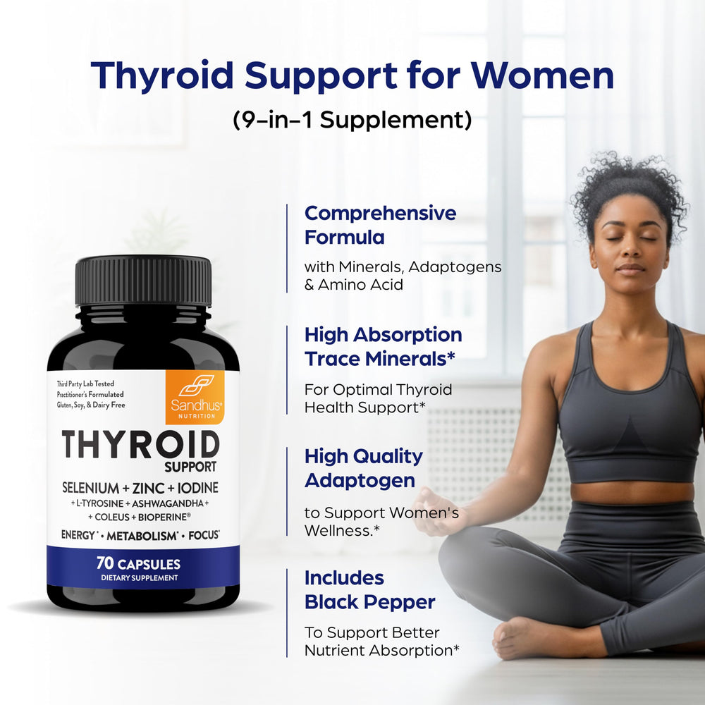 Sandhu's Thyroid Support bottle seal and freshness indicator.