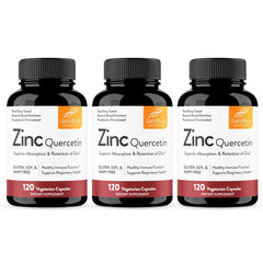 Sandhu's Zinc Quercetin 120 capsules bottle for easy daily immune support.