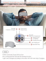 SandKing vibration massage blue, gentle eye contour relaxation.