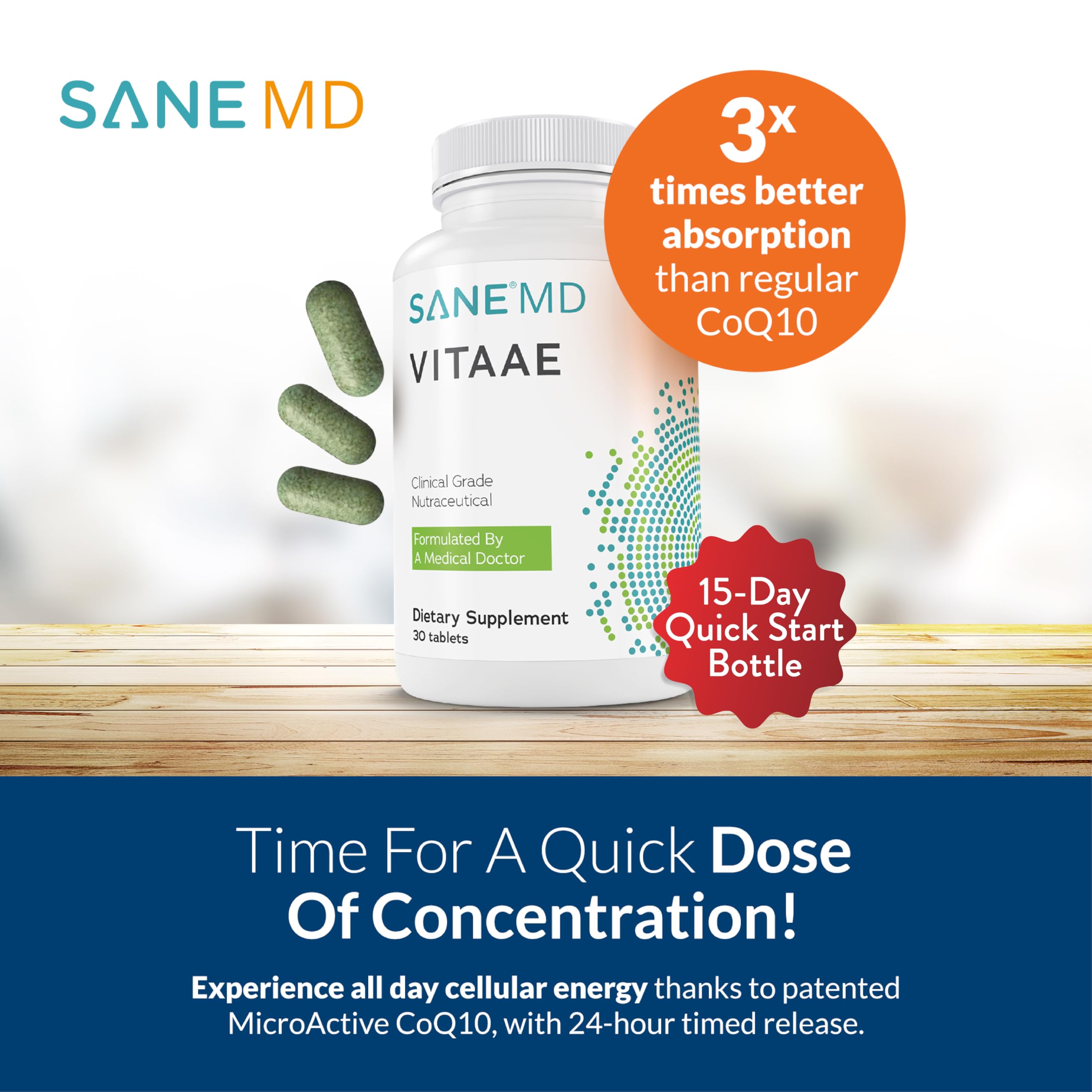 SANE Vitaae close-up capsules highlight compact, travel-friendly format for convenience.