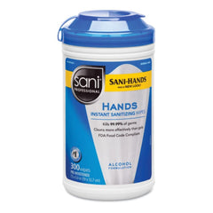 Sani-Hands Instant Hand Sanitizing Wipes canister for portable, on-the-go hand sanitizing before meals.