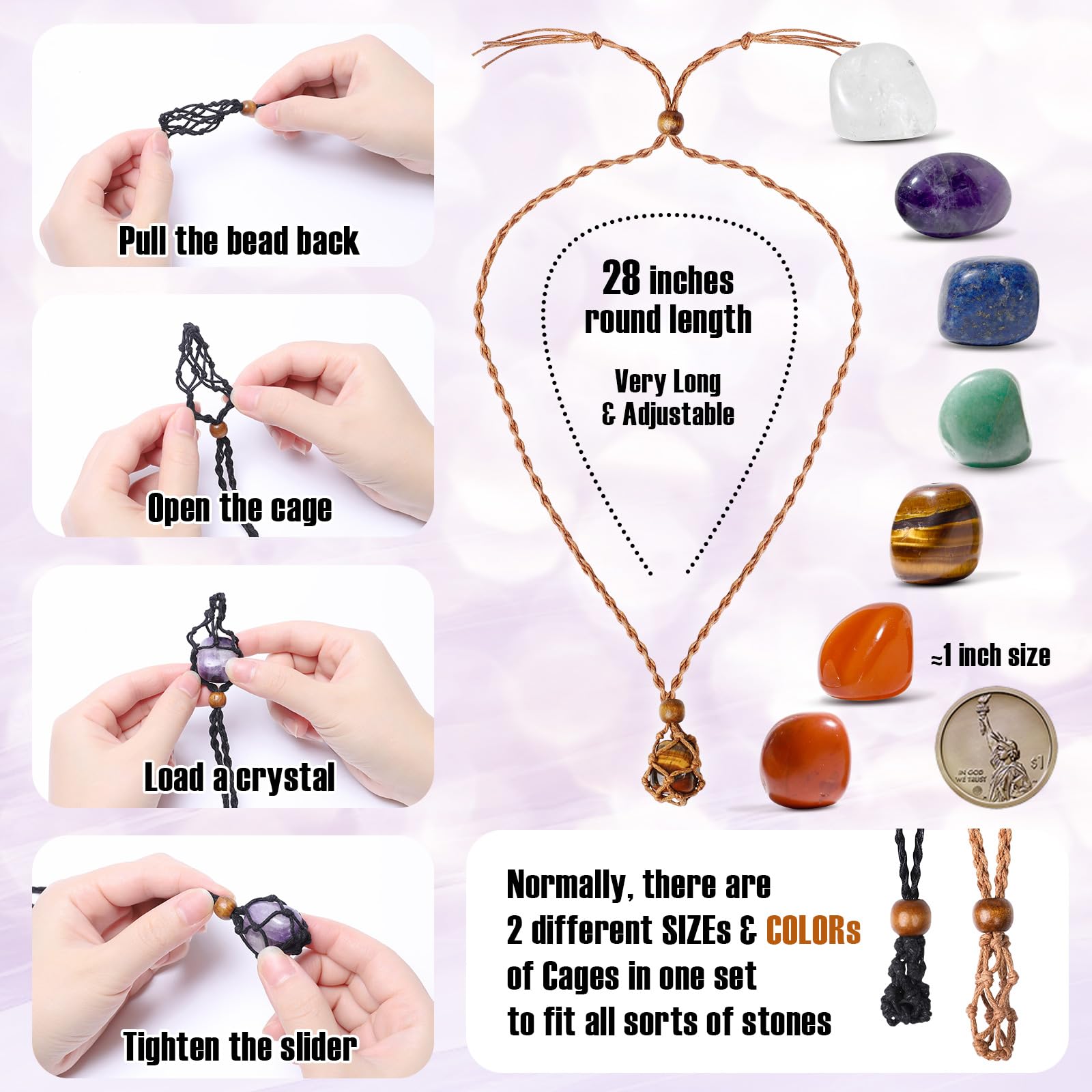 SANSWL 7 Chakra Necklace solar plexus tiger eye for confidence