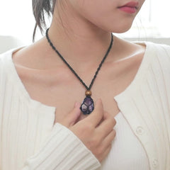 SANSWL 7 Chakra Necklace third eye amethyst for focused awareness