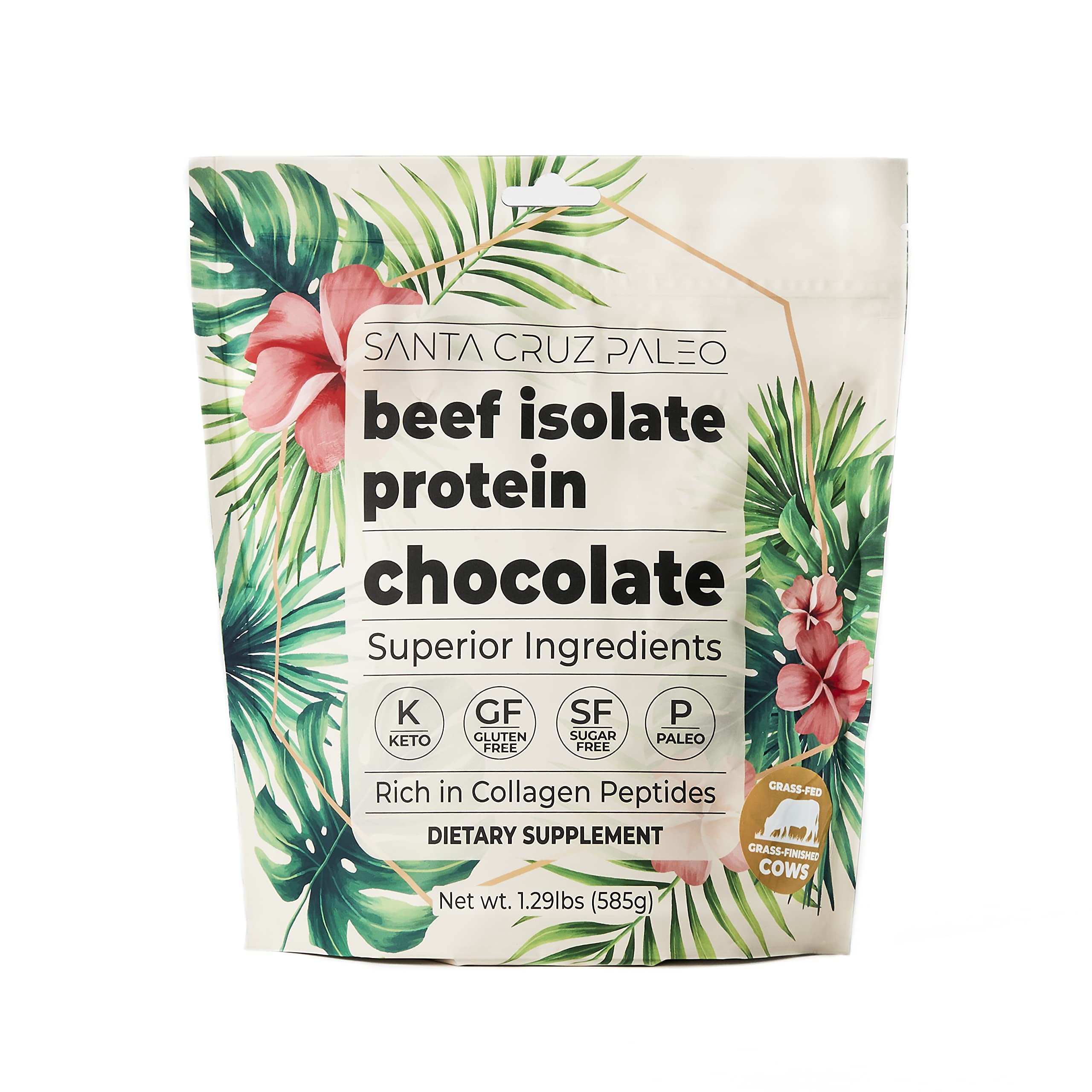 Santa Cruz Paleo beef isolate chocolate powder for shakes—high-protein, dairy-free