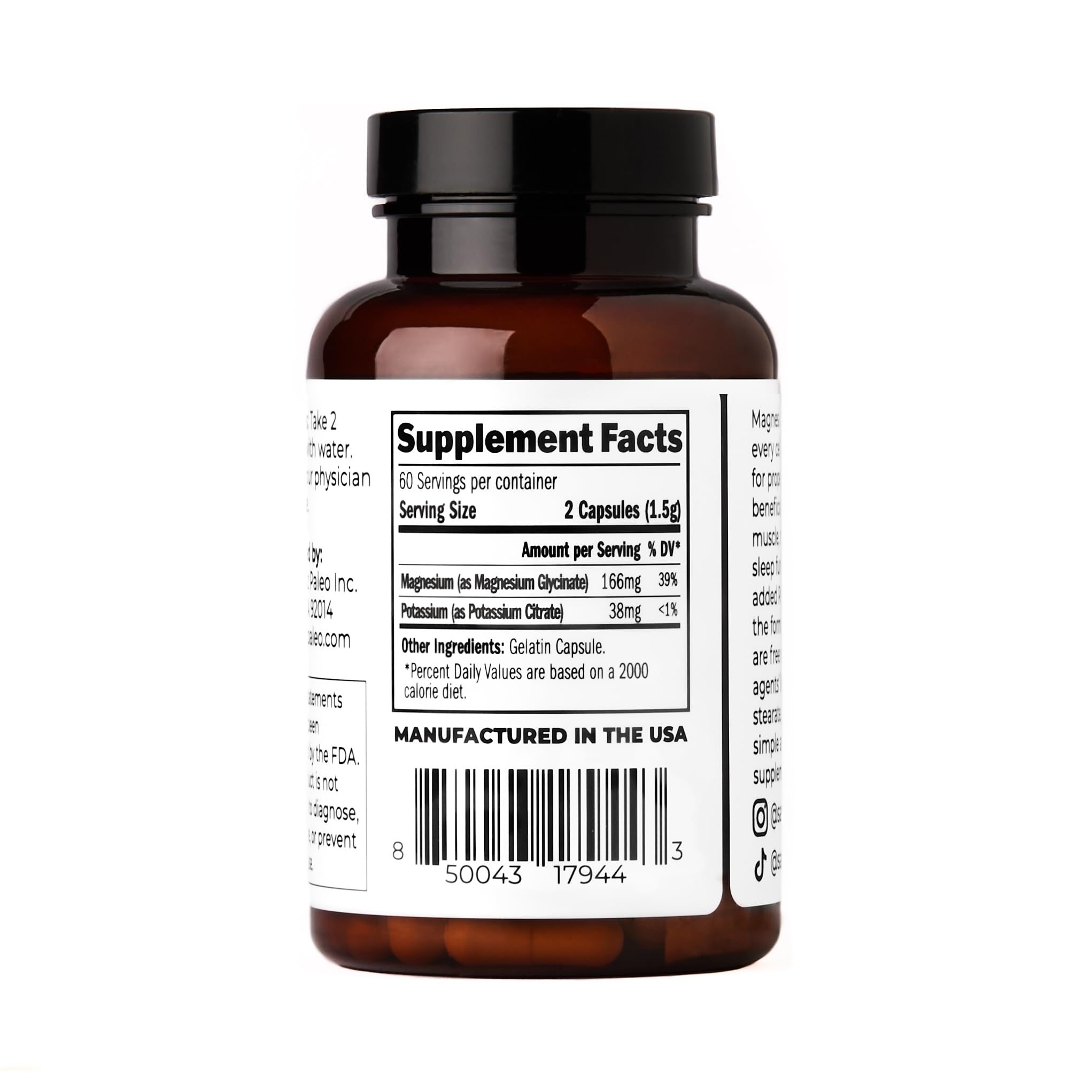 Santa Cruz Paleo bottle label closeup shows clean ingredients for keto and paleo diets.