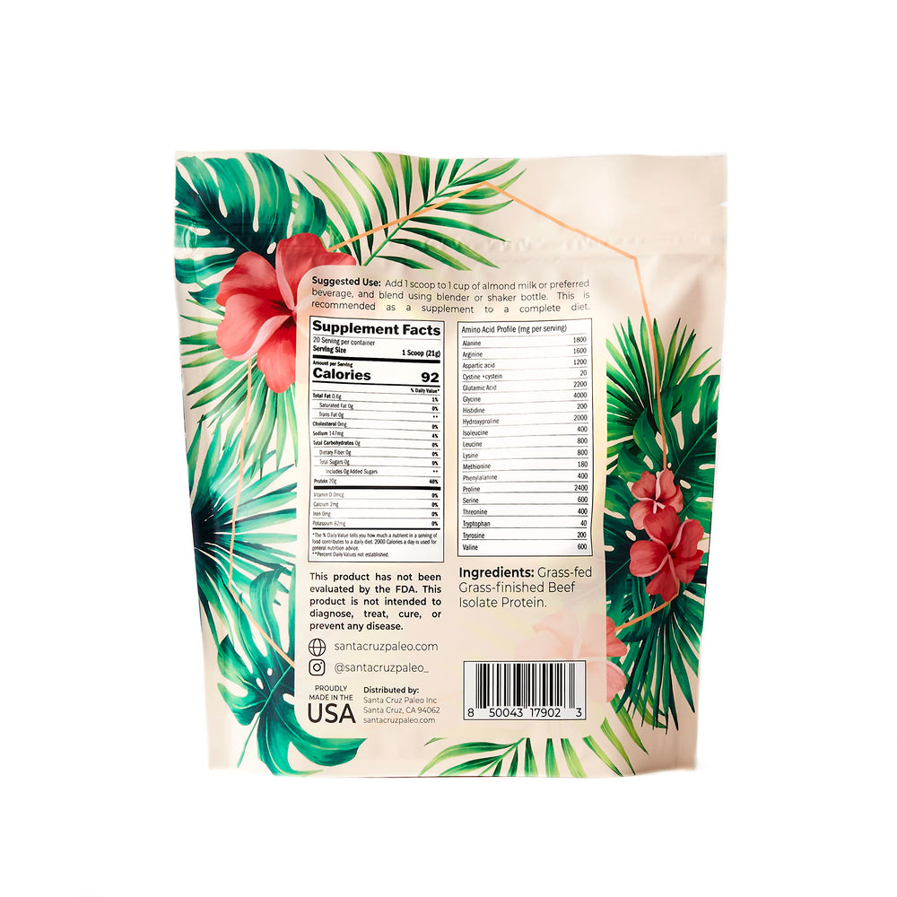 Santa Cruz Paleo closeup of collagen peptides for skin and joints.