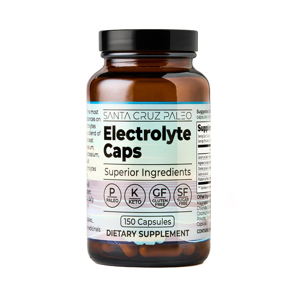 Santa Cruz Paleo electrolytes capsules clean-label formula without additives.