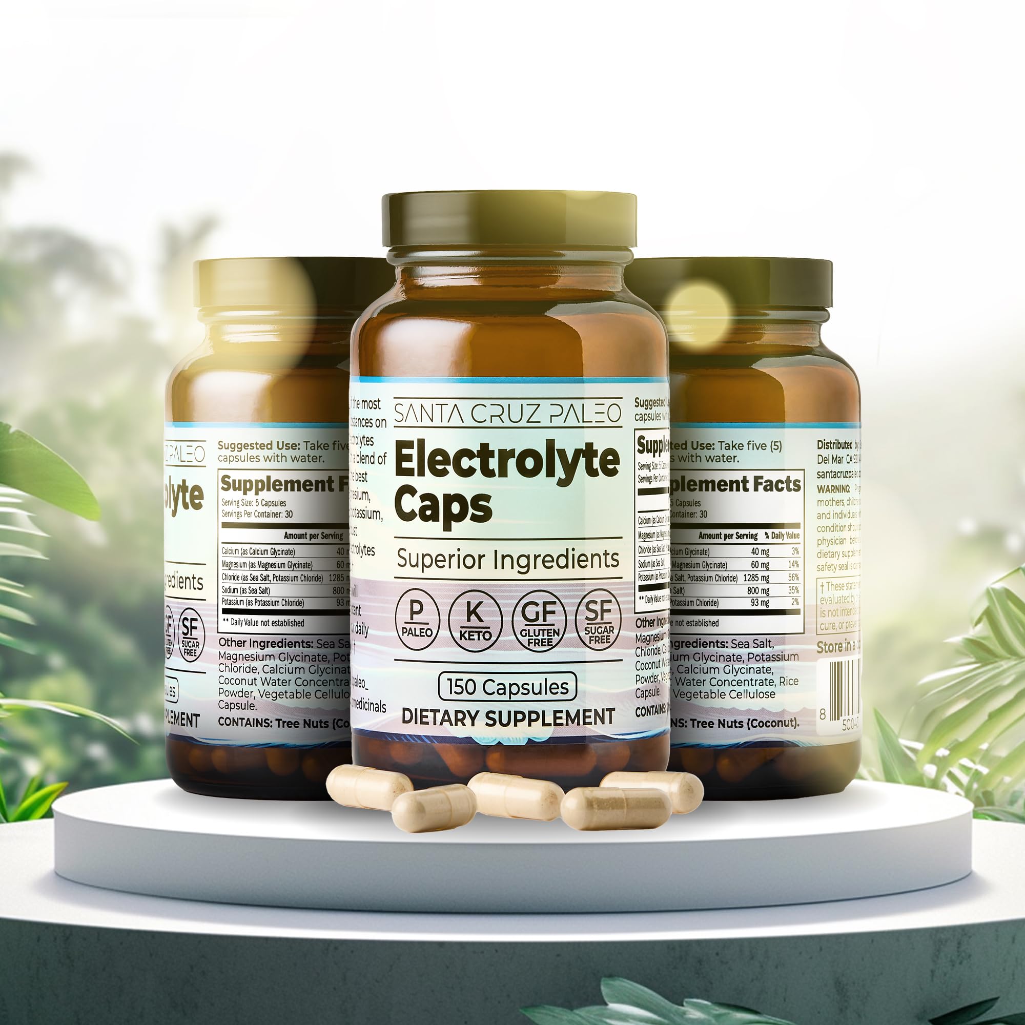 Santa Cruz Paleo electrolytes capsules keto-friendly unflavored design for keto users.