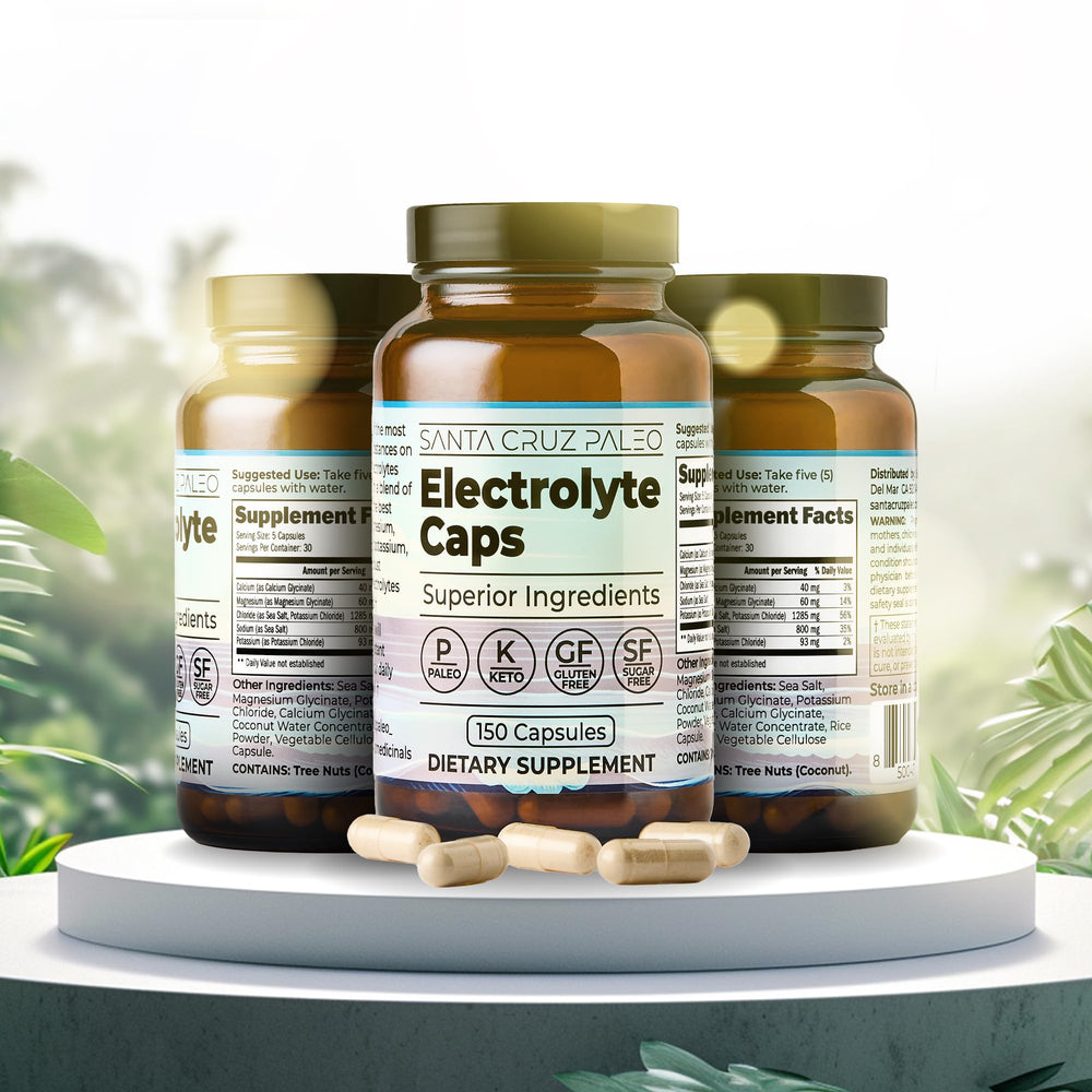 Santa Cruz Paleo electrolytes capsules keto-friendly unflavored design for keto users.