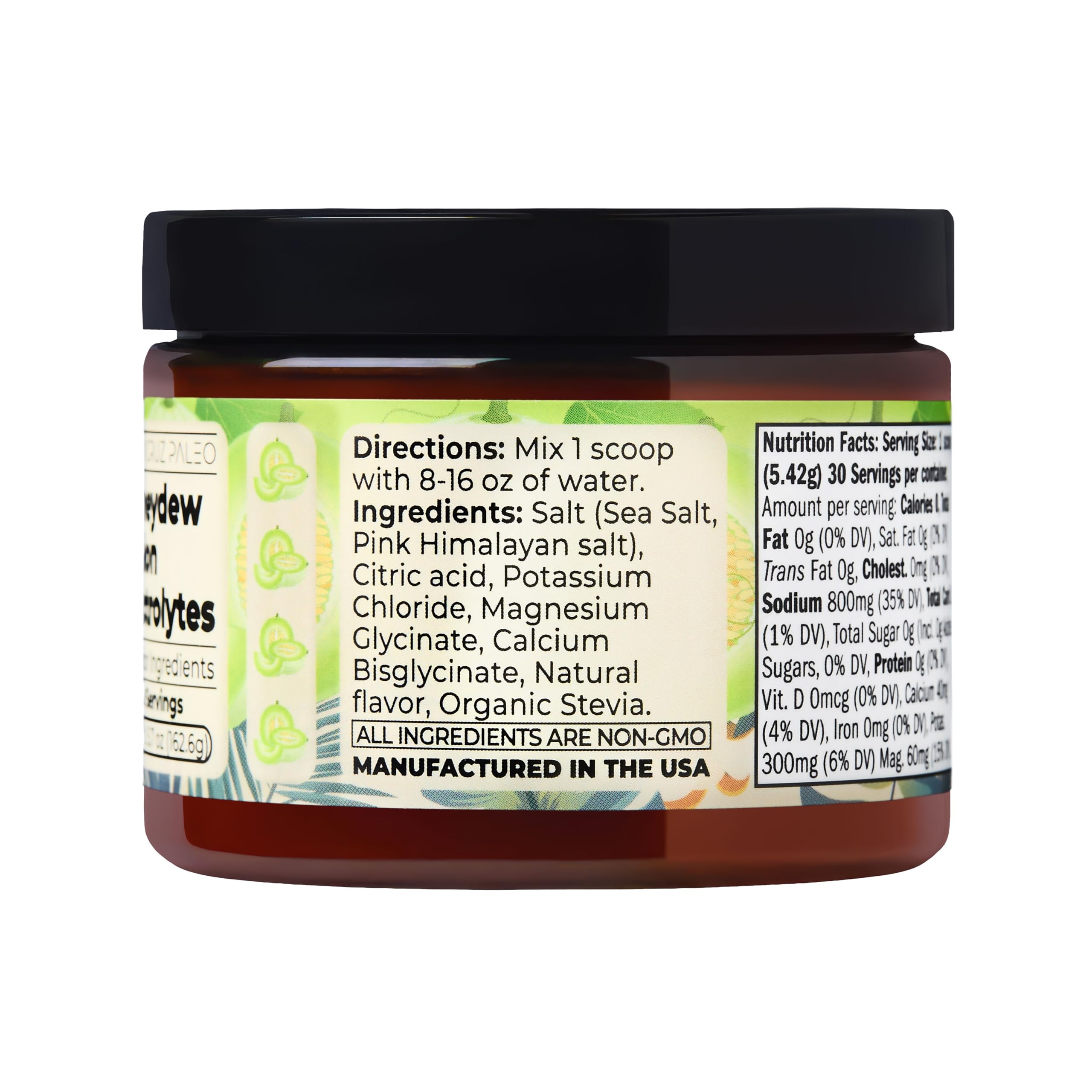 Stirring Santa Cruz Paleo Electrolyte Powder honeydew for even flavor distribution