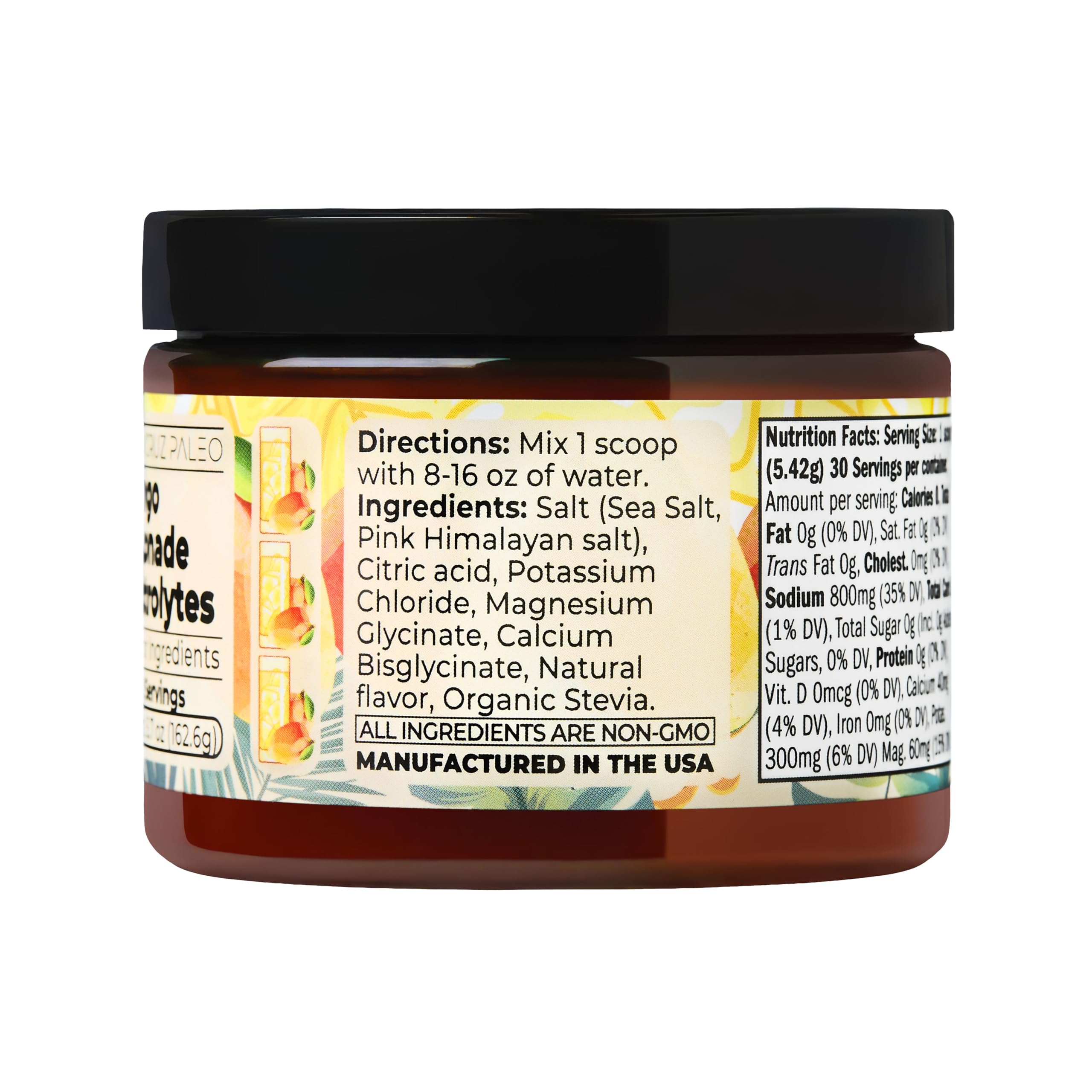 Santa Cruz Paleo Electrolyte Mango Lemonade natural salts and minerals