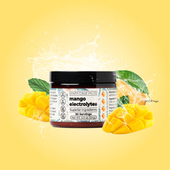 Santa Cruz Paleo Electrolyte Powder Mango scoop close-up for quick, sugar-free hydration.