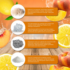 Santa Cruz Paleo electrolyte peach lemonade scoop beside powder for quick mixing