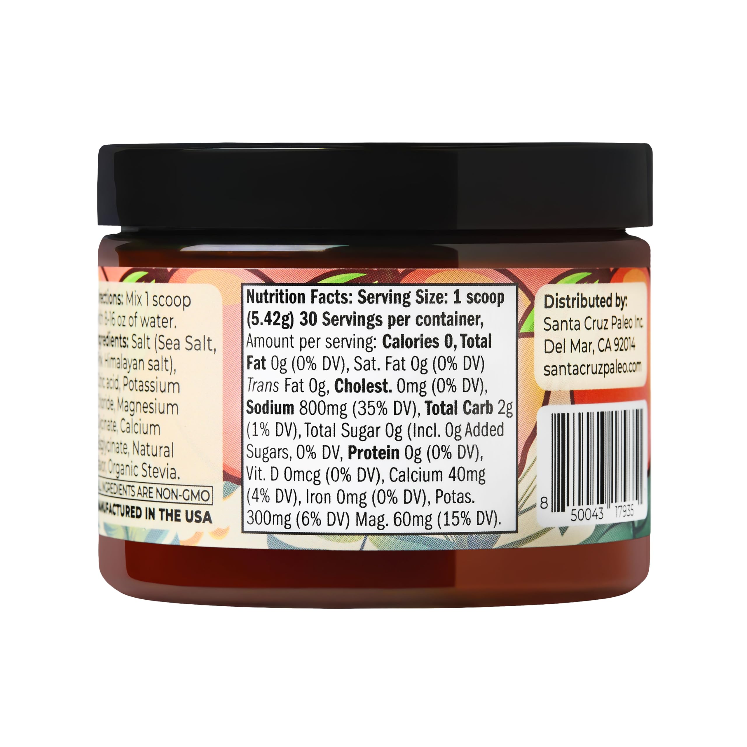 Santa Cruz Paleo Electrolyte Powder Peach scoop demonstrates easy portioning.