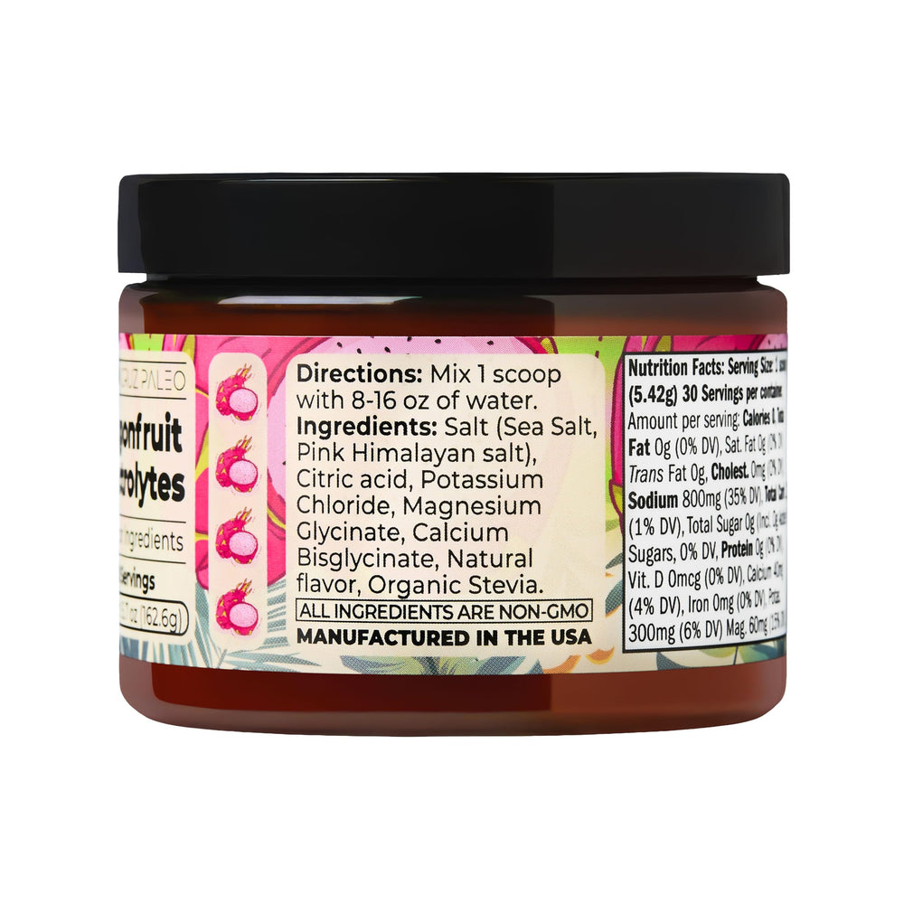 No sugar or artificial sweeteners in Santa Cruz Paleo electrolyte powder.