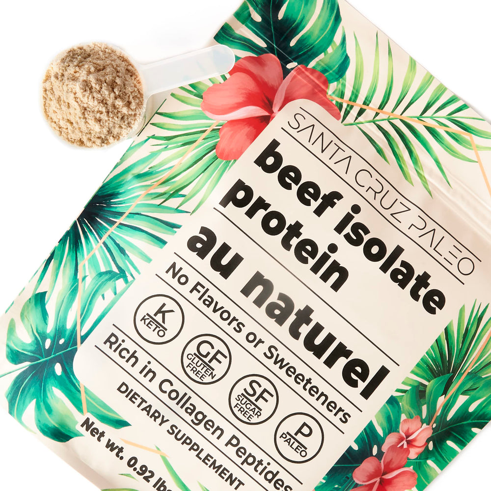 Santa Cruz Paleo label showing keto and paleo badges.