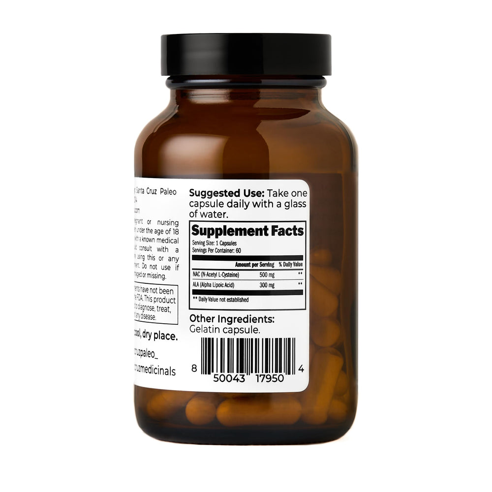 Santa Cruz Paleo NAC + ALA bottle opening for easy daily use.