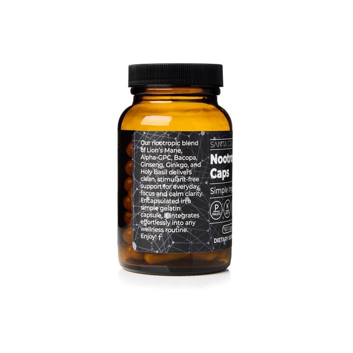 Santa Cruz Paleo gluten-free packaging emphasizes a clean, low-carb lifestyle.