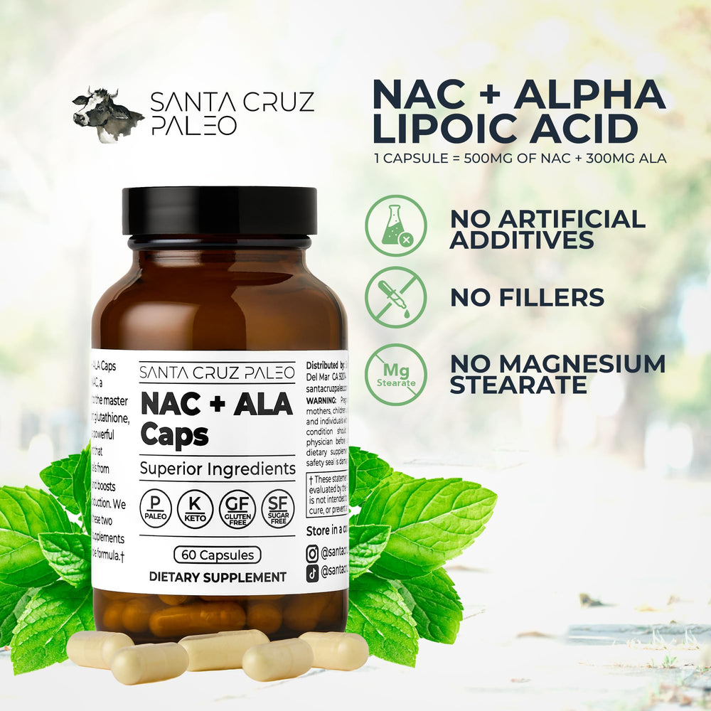 Santa Cruz Paleo packaging with gluten-free and keto/paleo badges.