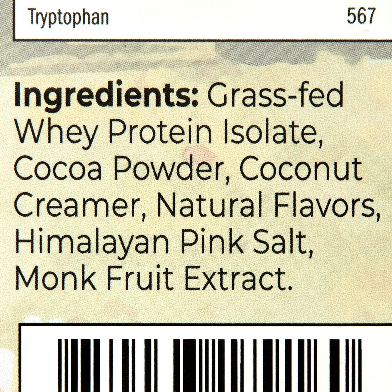 Santa Cruz Paleo whey nutrition facts indicating 20 g per serving from grass-fed whey isolate.