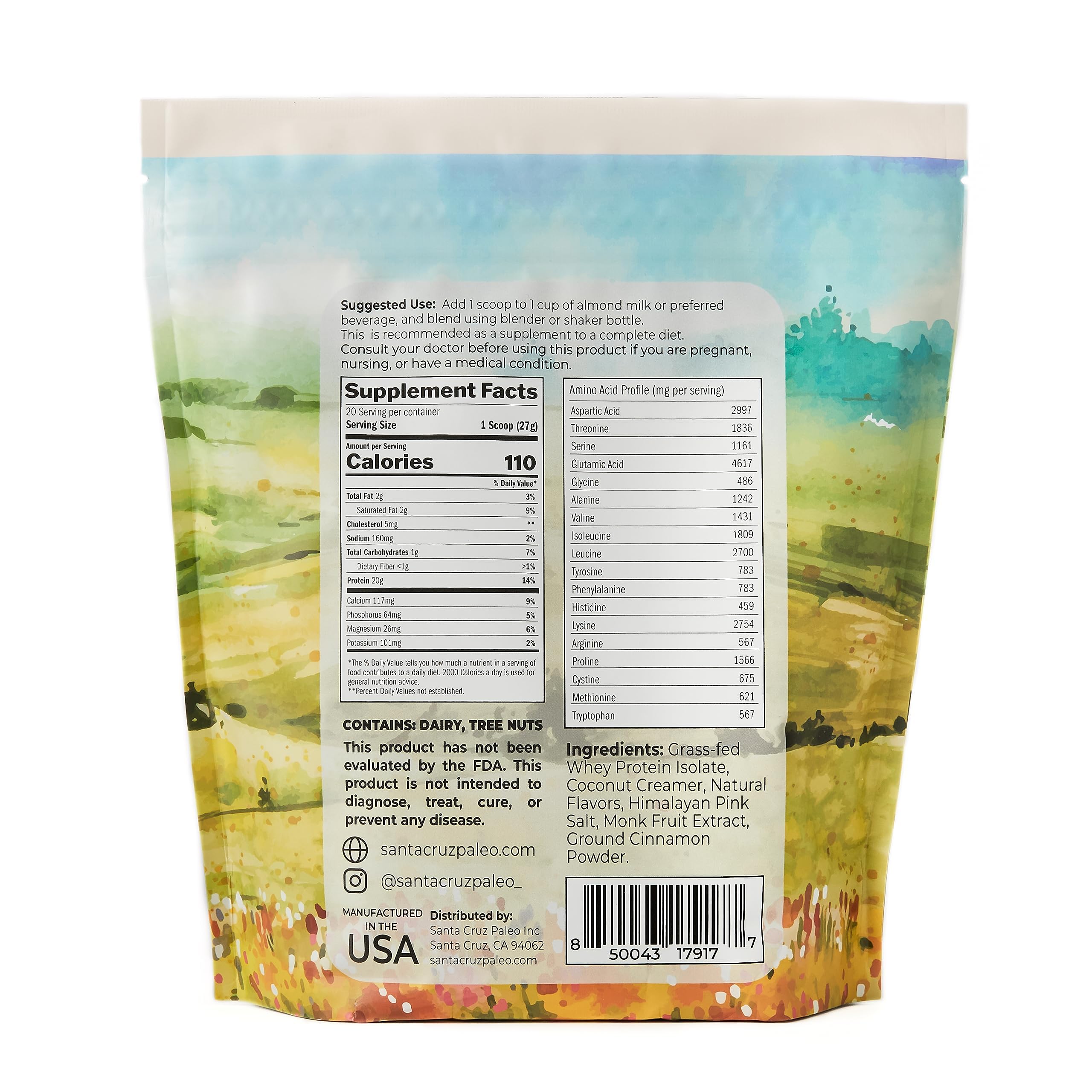 Santa Cruz Paleo vanilla whey shake demonstrates versatile flavor in smoothies.