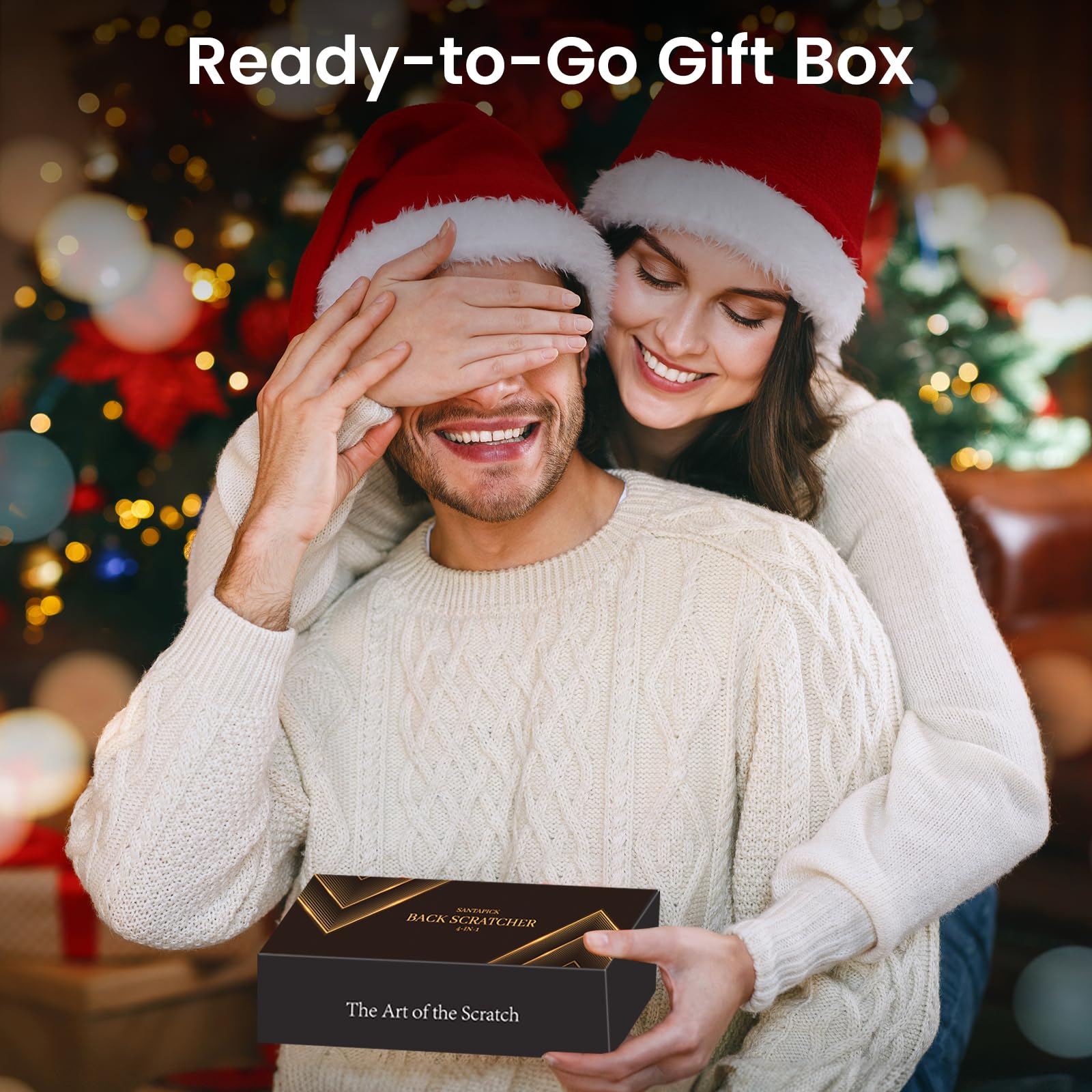 SANTAPICK gift box ready 4-in-1 back scratcher set