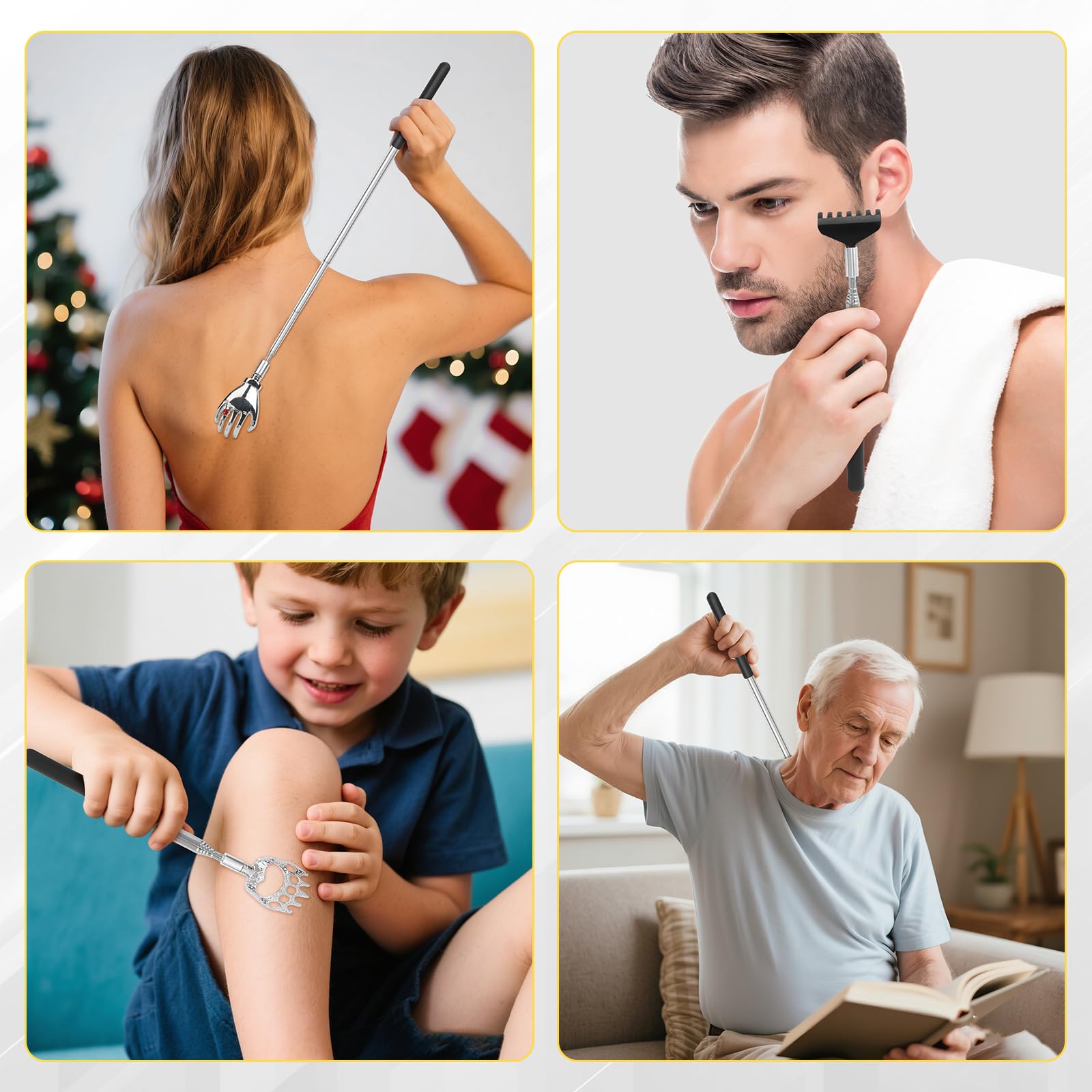 SANTAPICK metal rake head for gentle scalp massage