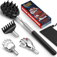 SANTAPICK telescoping back scratcher extended to reach back and shoulders