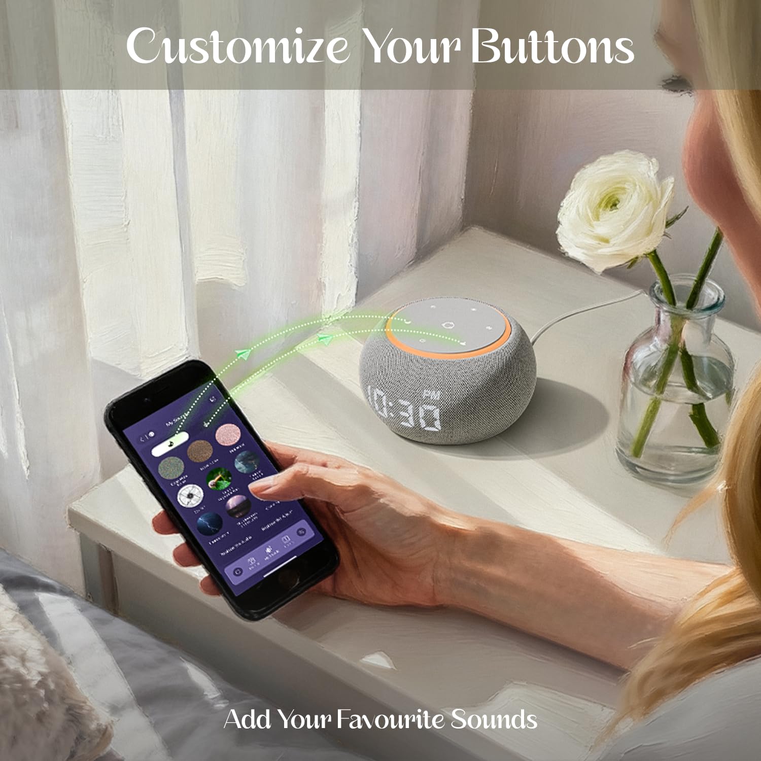 Santebee Luna Pro app control screen for personalized routines