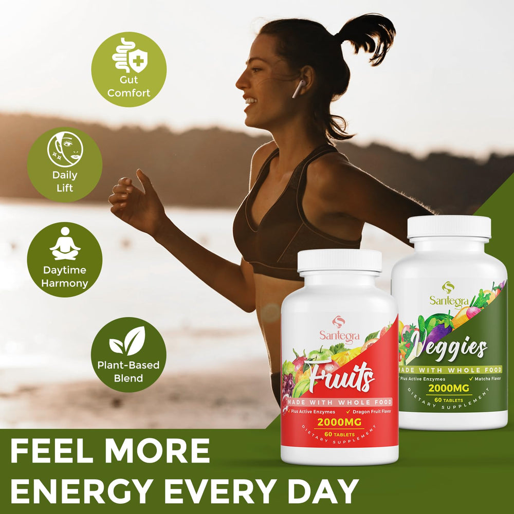 Santegra two-bottle daily routine pack reinforces variety and simplicity.