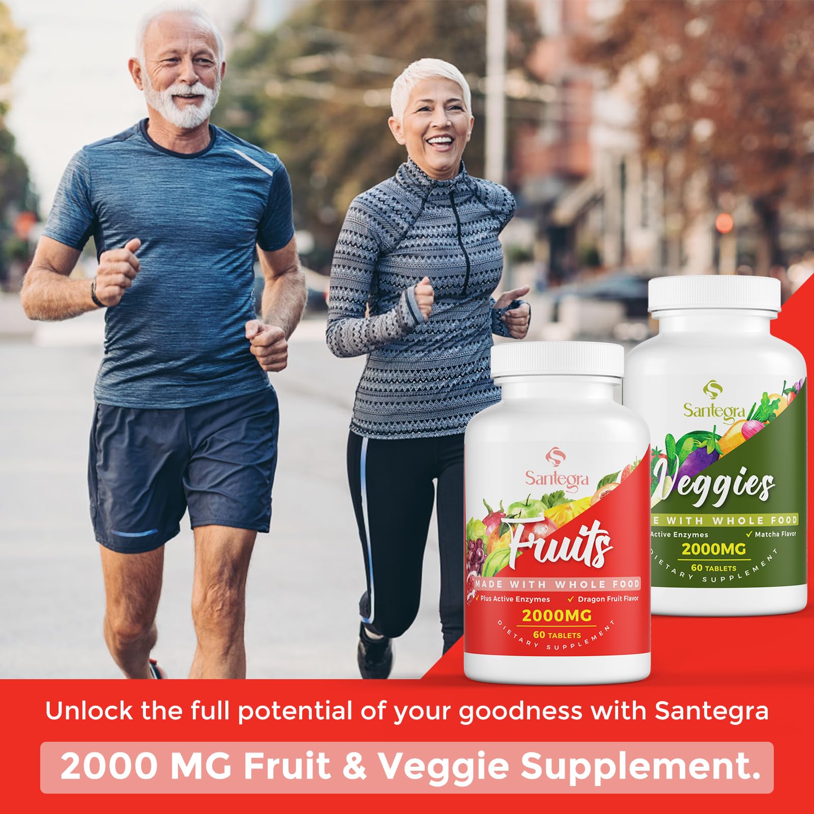 Santegra vegan gluten-free soy-free icons emphasize allergy-friendly wellness.