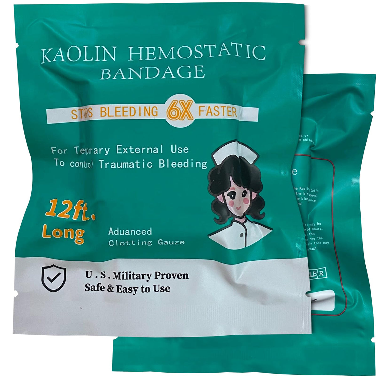 Sapbontchi Quick Clot Gauze compact 3 inch by 12.5 foot pack for easy access.