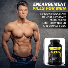 Sapir's Nutrition Alpha Enlargement Pills label highlights all-natural ingredients for performance