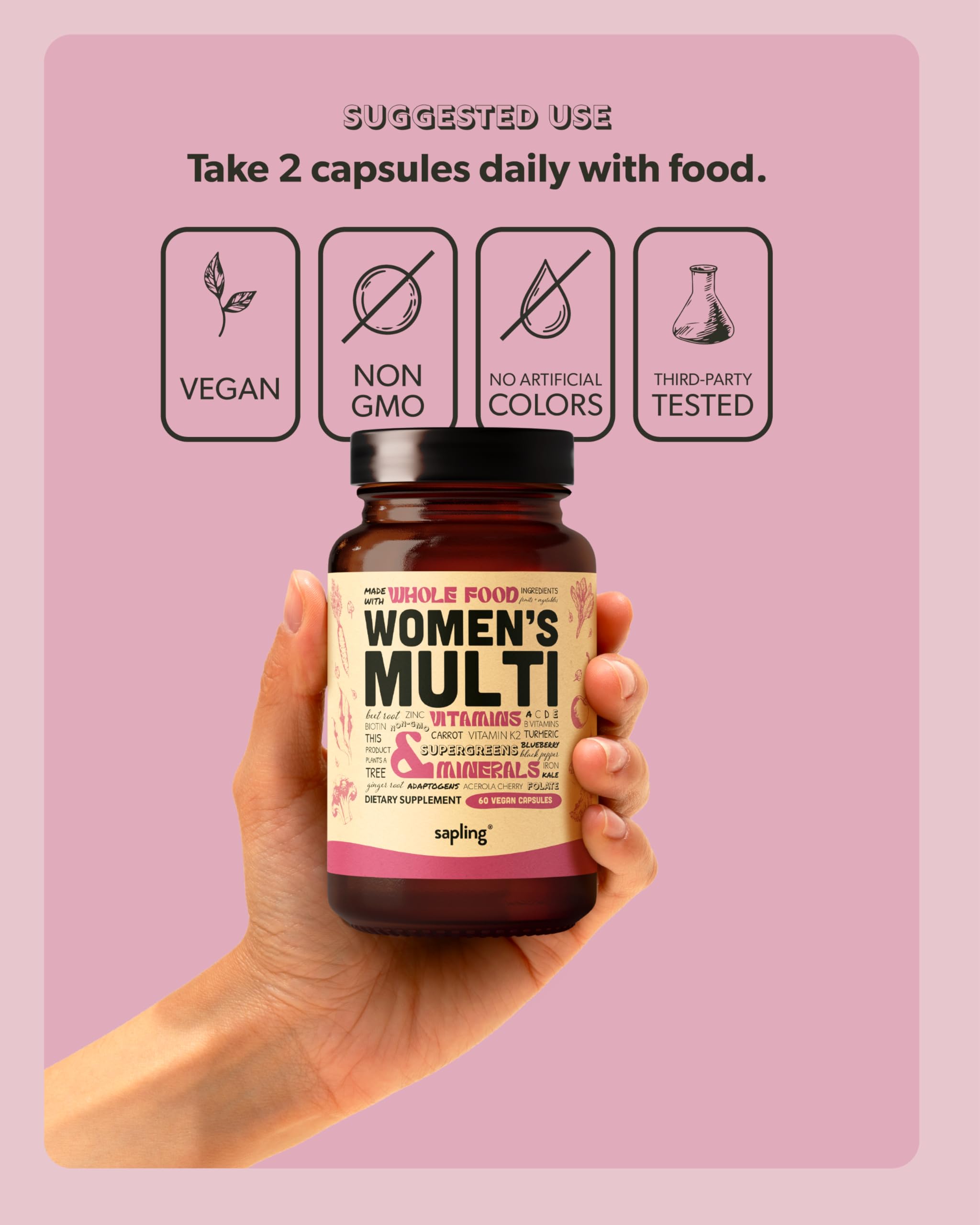 Acerola-based vitamin C source in Sapling Women’s Multivitamin