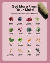 Closeup of Sapling multivitamin capsules highlighting easy-to-swallow form