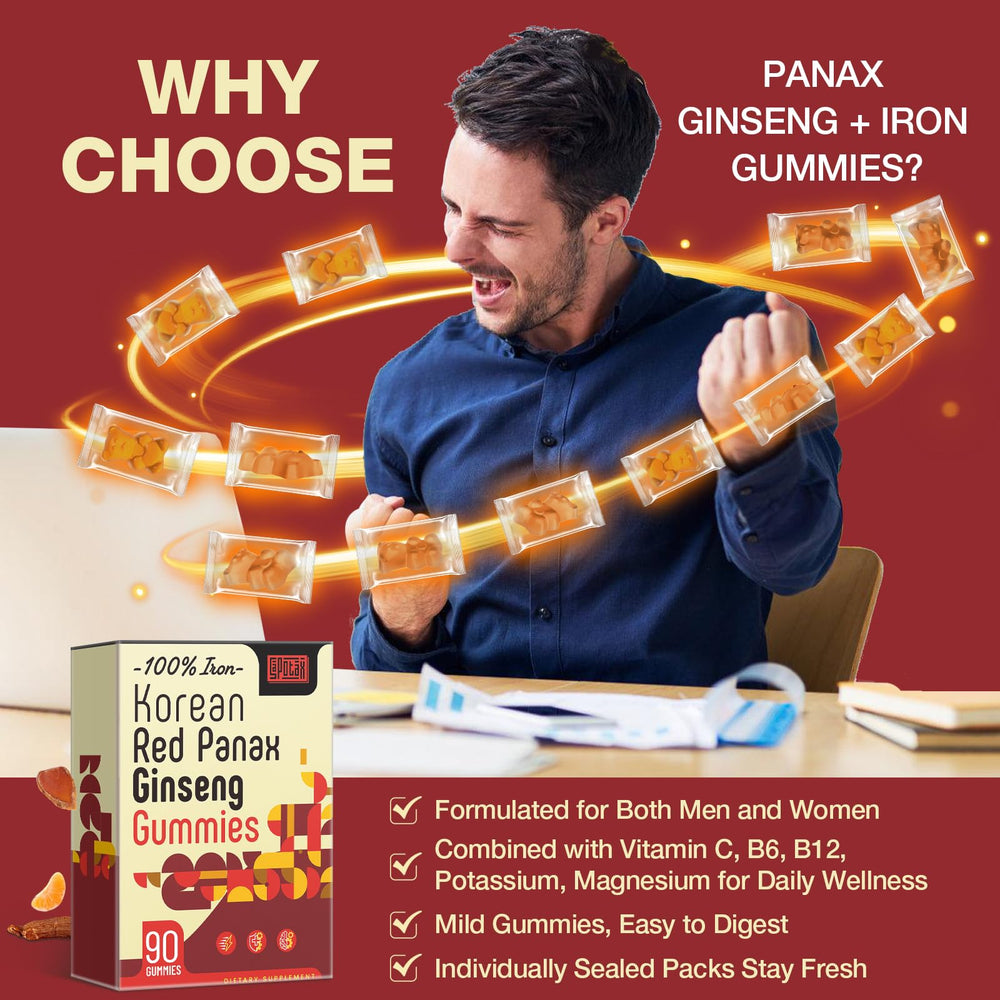 Sapotax iron gummies with vitamin C, B6 and B12 for everyday vitality
