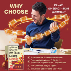 Sapotax iron gummies with vitamin C, B6 and B12 for everyday vitality