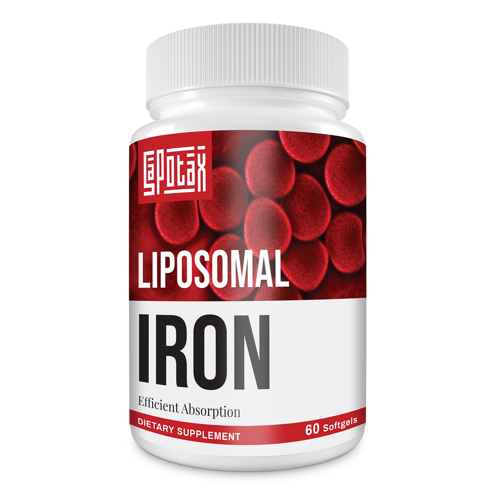 Sapotax Liposomal Iron bottle front for daily wellness support.