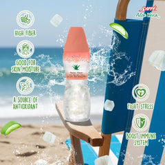 Sappe Aloe Vera Juice Peach label close-up showing natural ingredients.