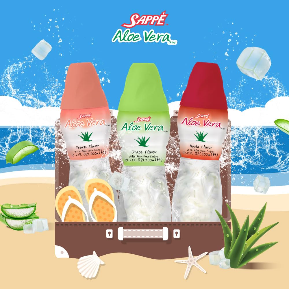 Sappe Aloe Vera Apple six-pack display highlighting convenient packaging