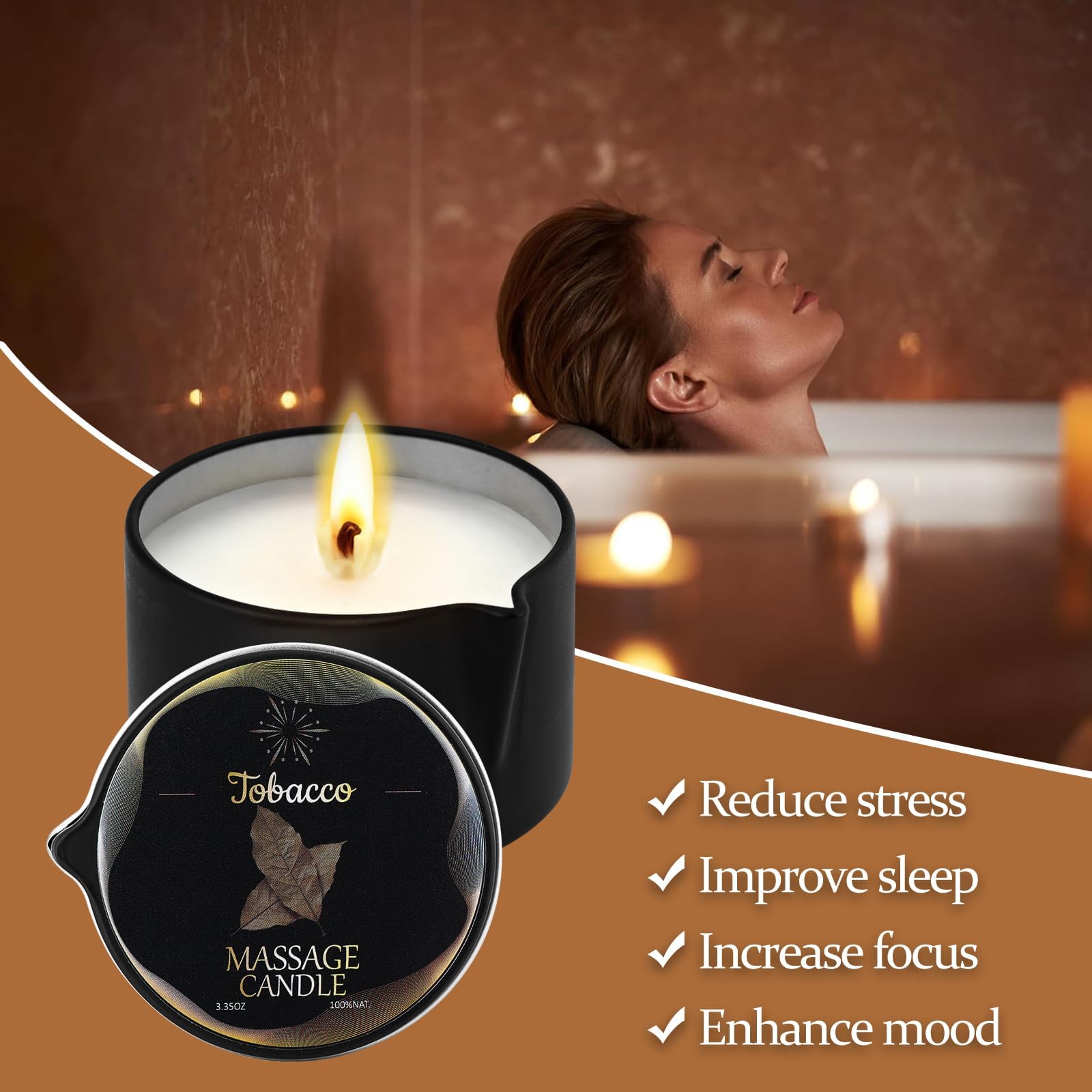 Sariiraw soy wax candle with clean-burning wick for a calm ambiance