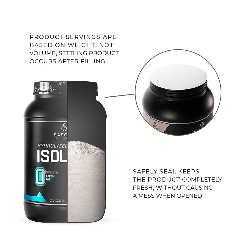 SASCHA FITNESS gluten-free and lactose-free claim visible